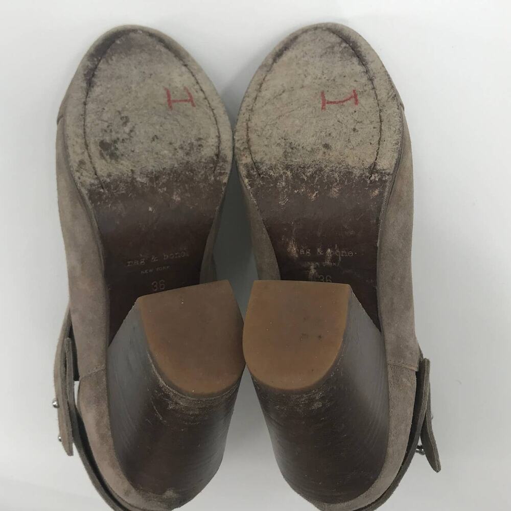 Rag & Bone Taupe Suede Harrow Heeled Ankle Boots - Picture 9 of 11